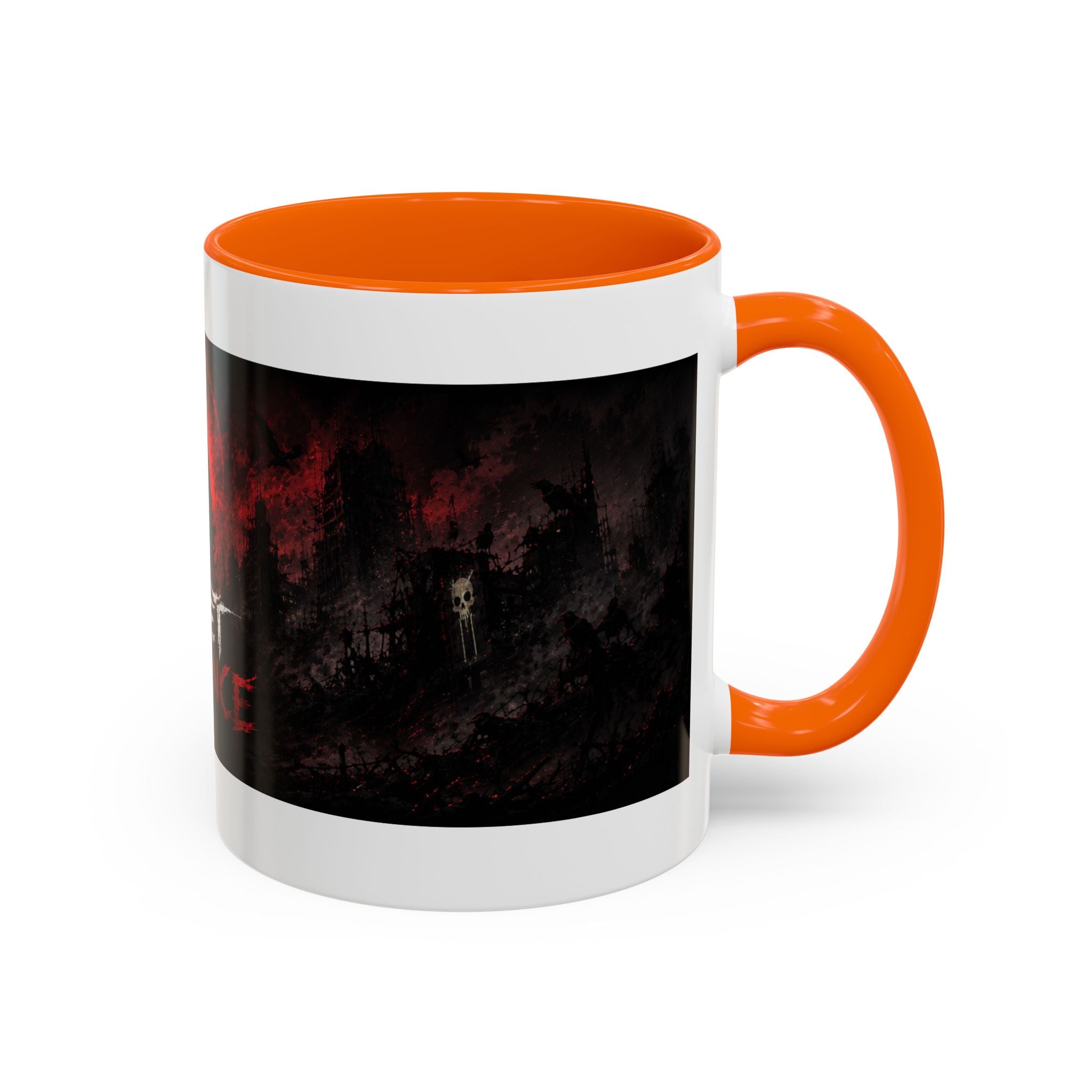 Quiet Violence Gothic Coffee Mug — Dark Horror Artwork Accent Mug (11/15 oz)