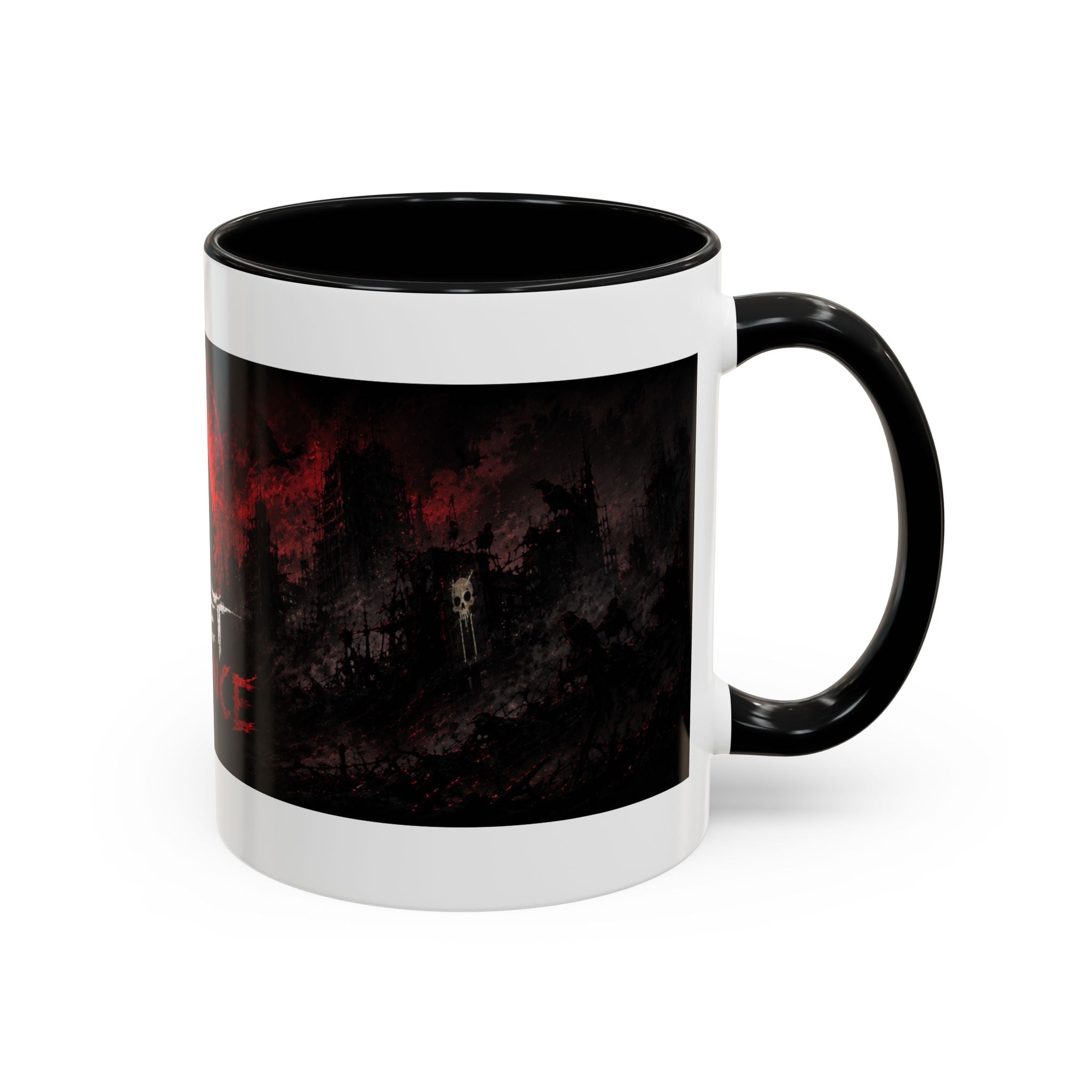 Quiet Violence Gothic Coffee Mug — Dark Horror Artwork Accent Mug (11/15 oz)