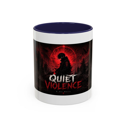 Quiet Violence Gothic Coffee Mug — Dark Horror Artwork Accent Mug (11/15 oz)