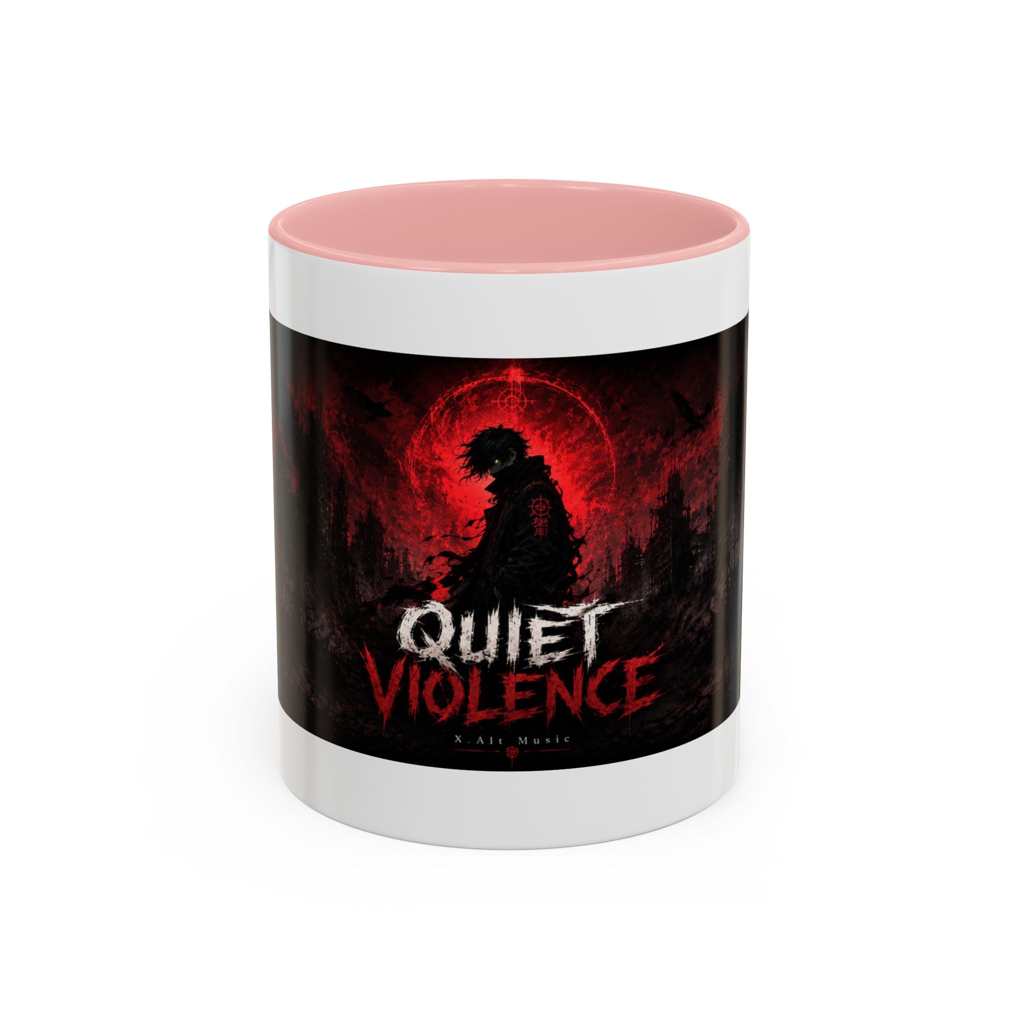 Quiet Violence Gothic Coffee Mug — Dark Horror Artwork Accent Mug (11/15 oz)