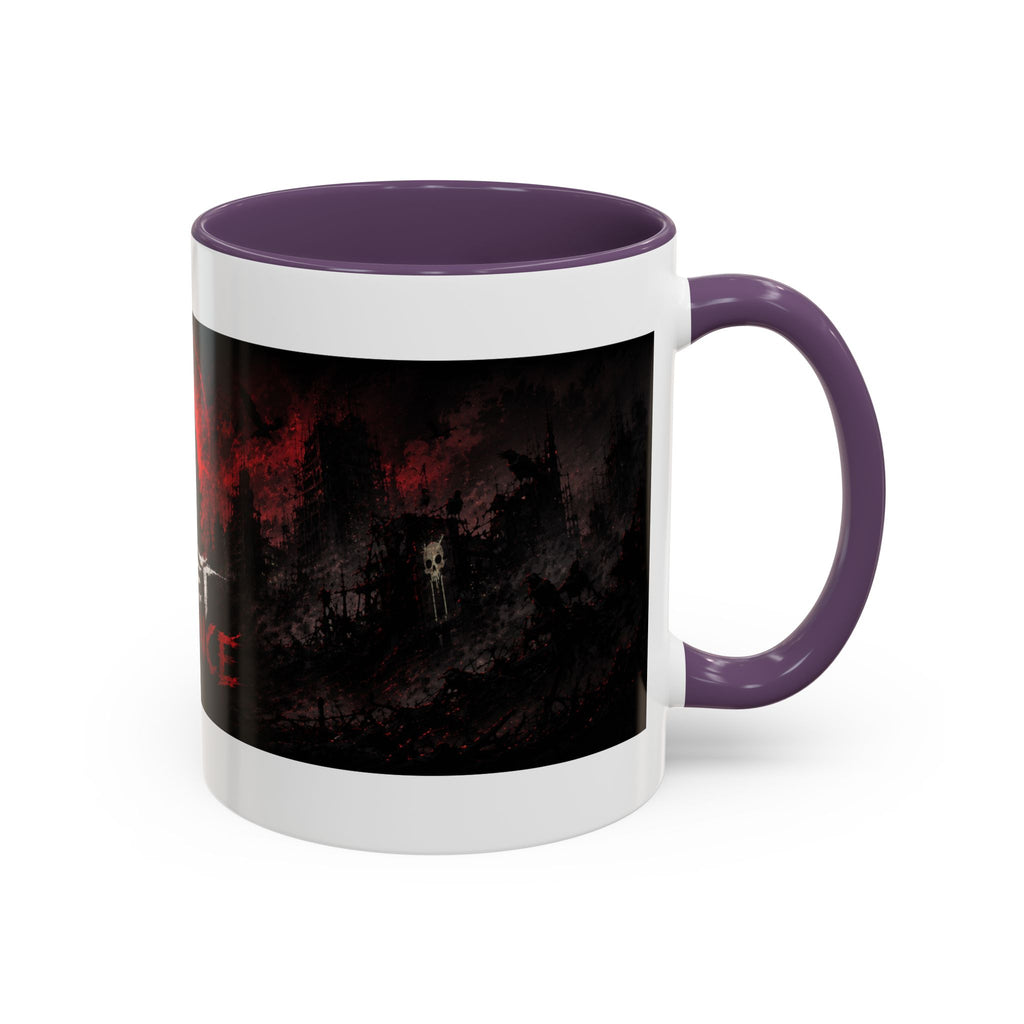 Quiet Violence Gothic Coffee Mug — Dark Horror Artwork Accent Mug (11/15 oz)