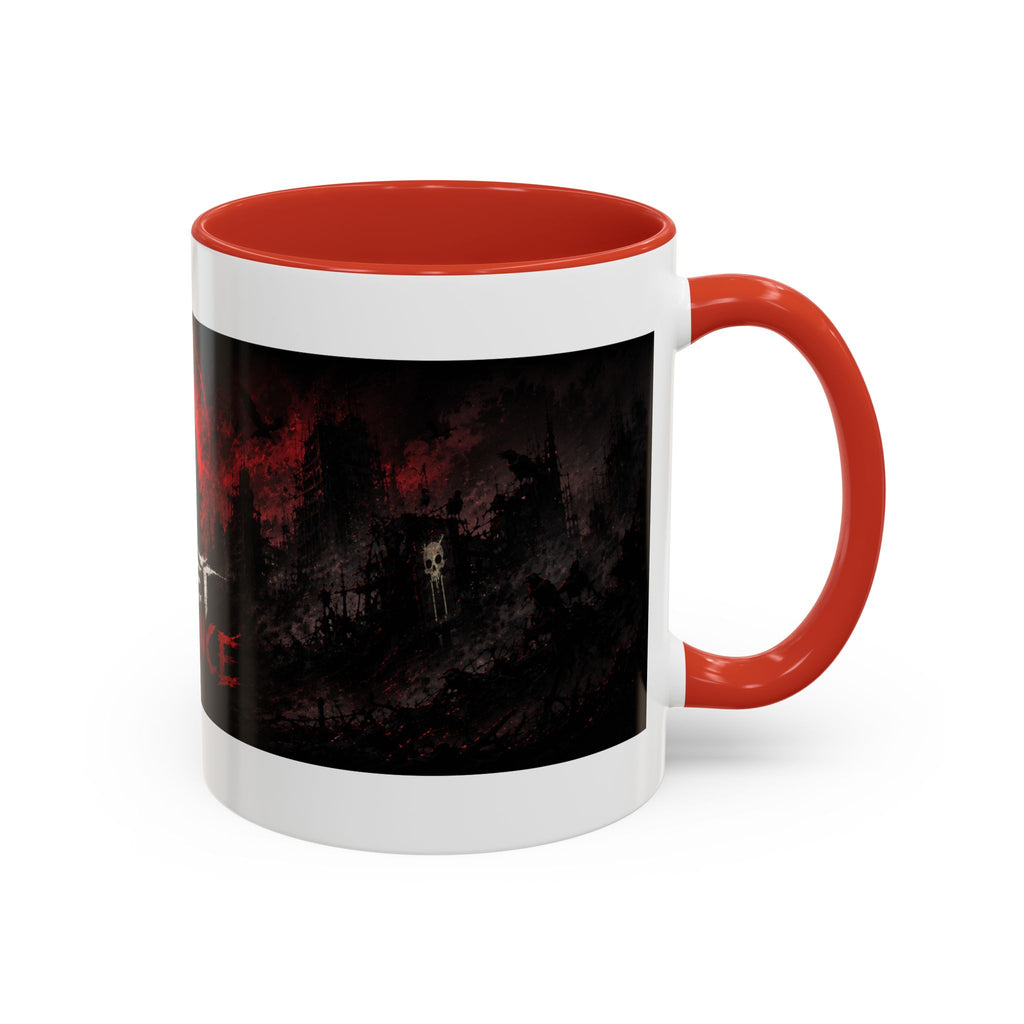 Quiet Violence Gothic Coffee Mug — Dark Horror Artwork Accent Mug (11/15 oz)