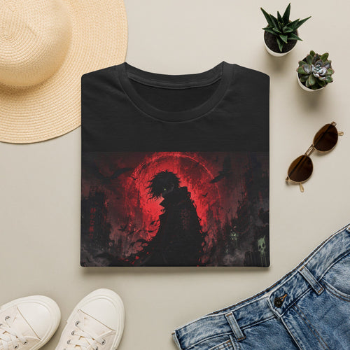 Graphic T-Shirt — "Quiet Violence" Dark Silhouette Band/Anime Art