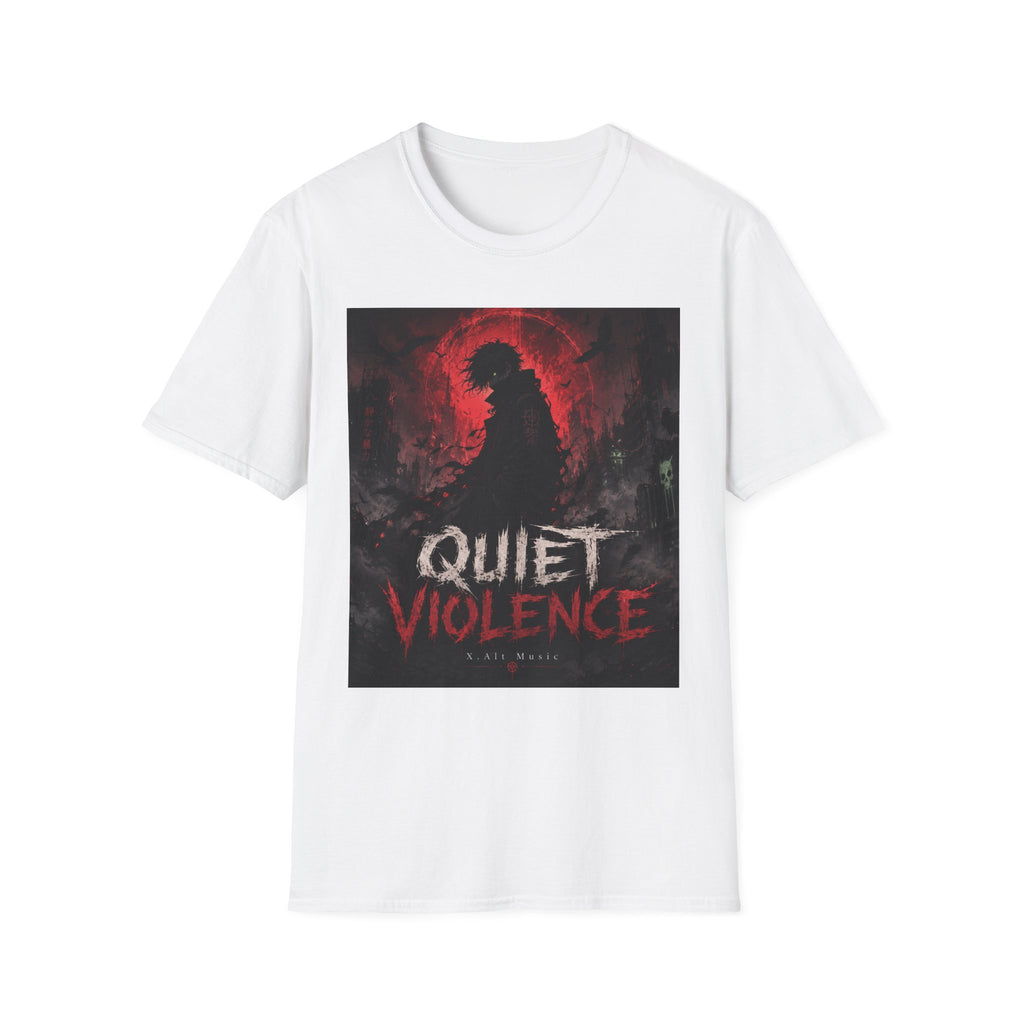Graphic T-Shirt — "Quiet Violence" Dark Silhouette Band/Anime Art