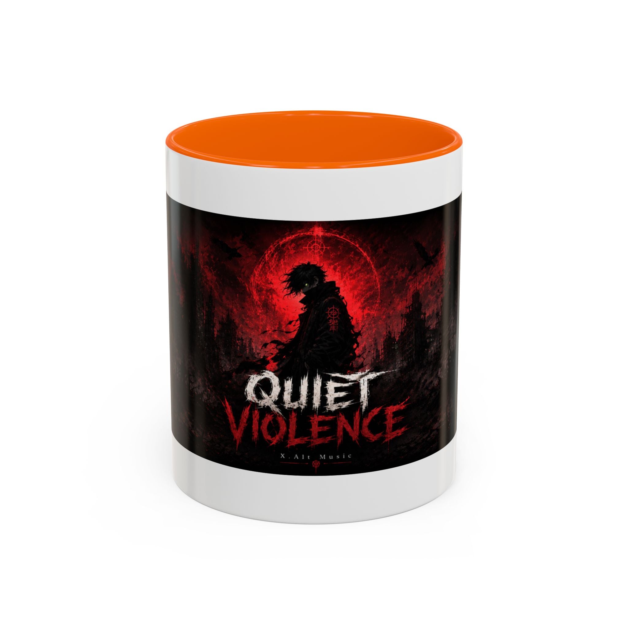 Quiet Violence Gothic Coffee Mug — Dark Horror Artwork Accent Mug (11/15 oz)