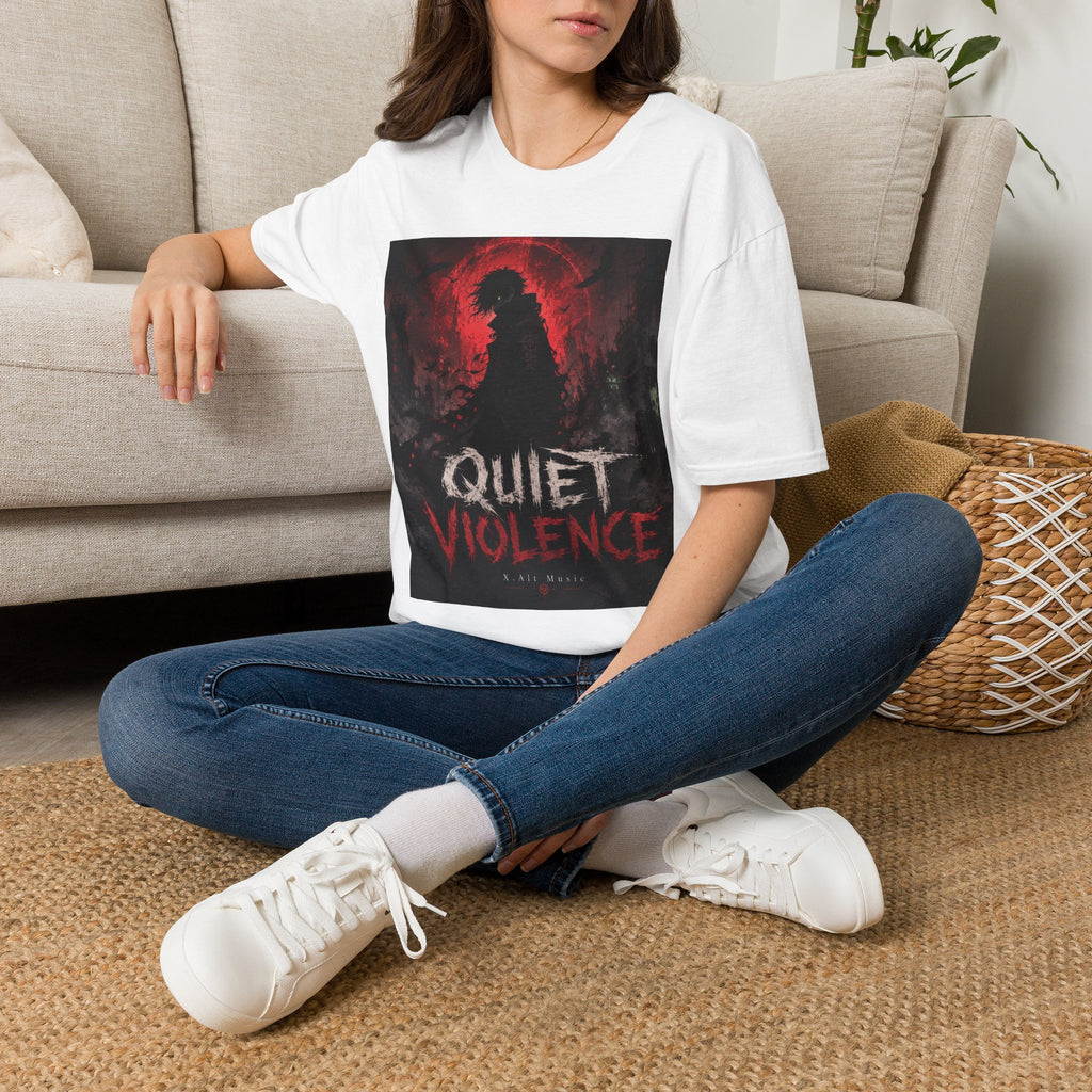Graphic T-Shirt — "Quiet Violence" Dark Silhouette Band/Anime Art