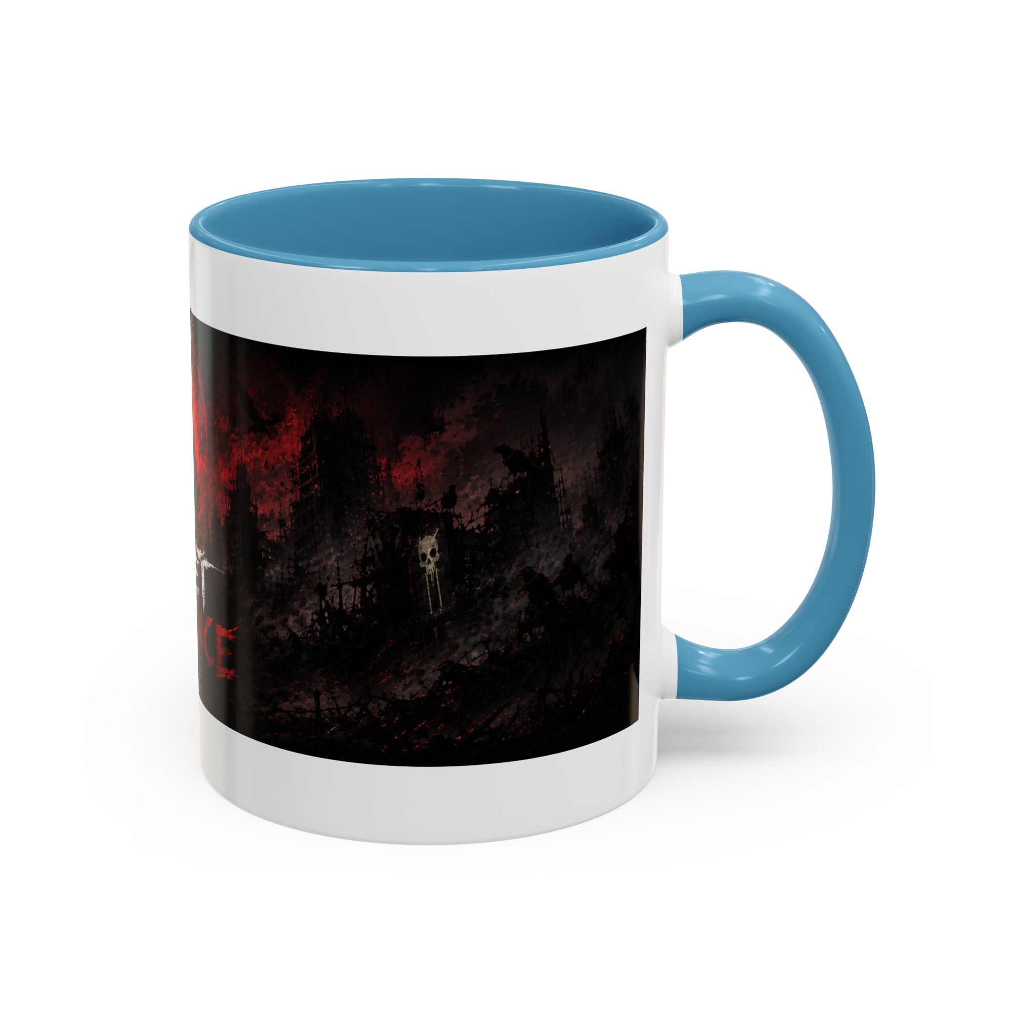 Quiet Violence Gothic Coffee Mug — Dark Horror Artwork Accent Mug (11/15 oz)