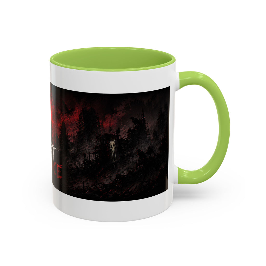 Quiet Violence Gothic Coffee Mug — Dark Horror Artwork Accent Mug (11/15 oz)