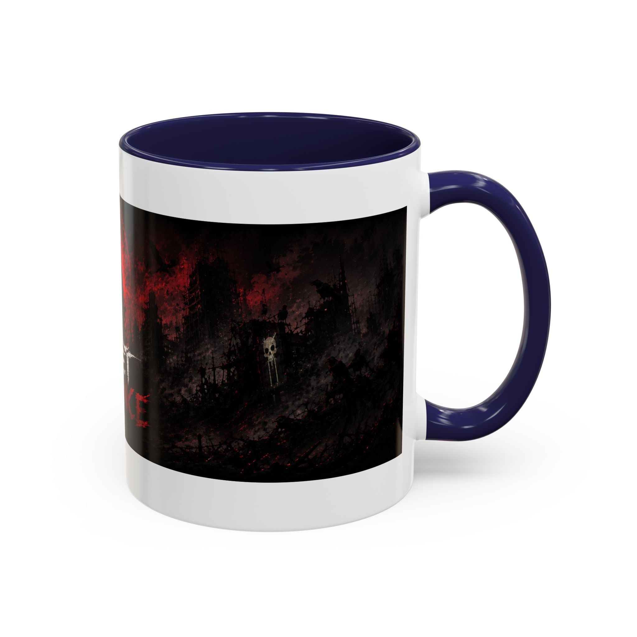 Quiet Violence Gothic Coffee Mug — Dark Horror Artwork Accent Mug (11/15 oz)