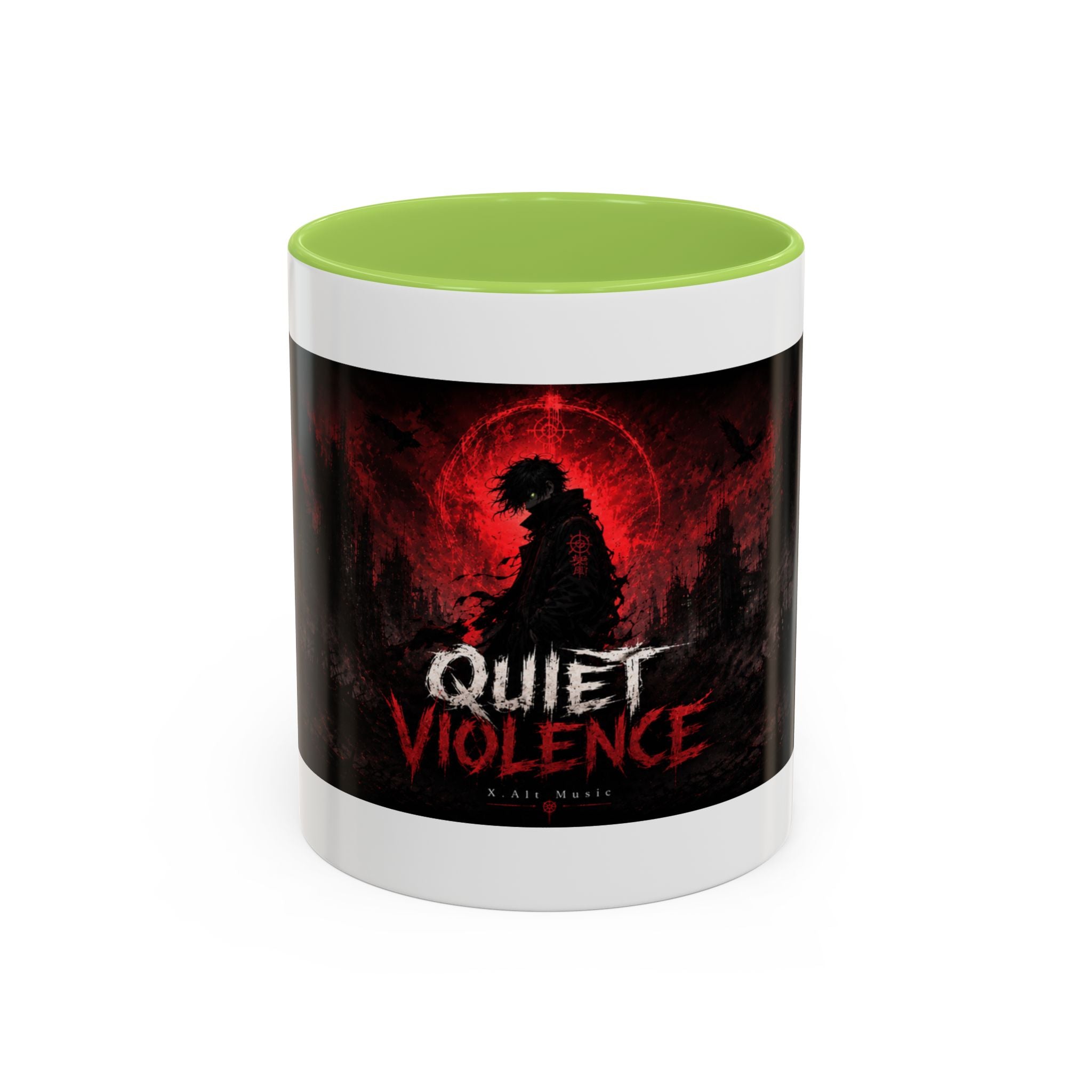 Quiet Violence Gothic Coffee Mug — Dark Horror Artwork Accent Mug (11/15 oz)