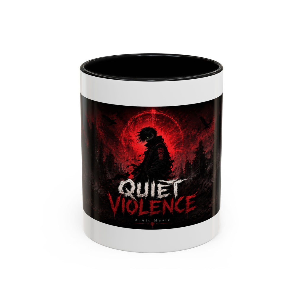 Quiet Violence Gothic Coffee Mug — Dark Horror Artwork Accent Mug (11/15 oz)