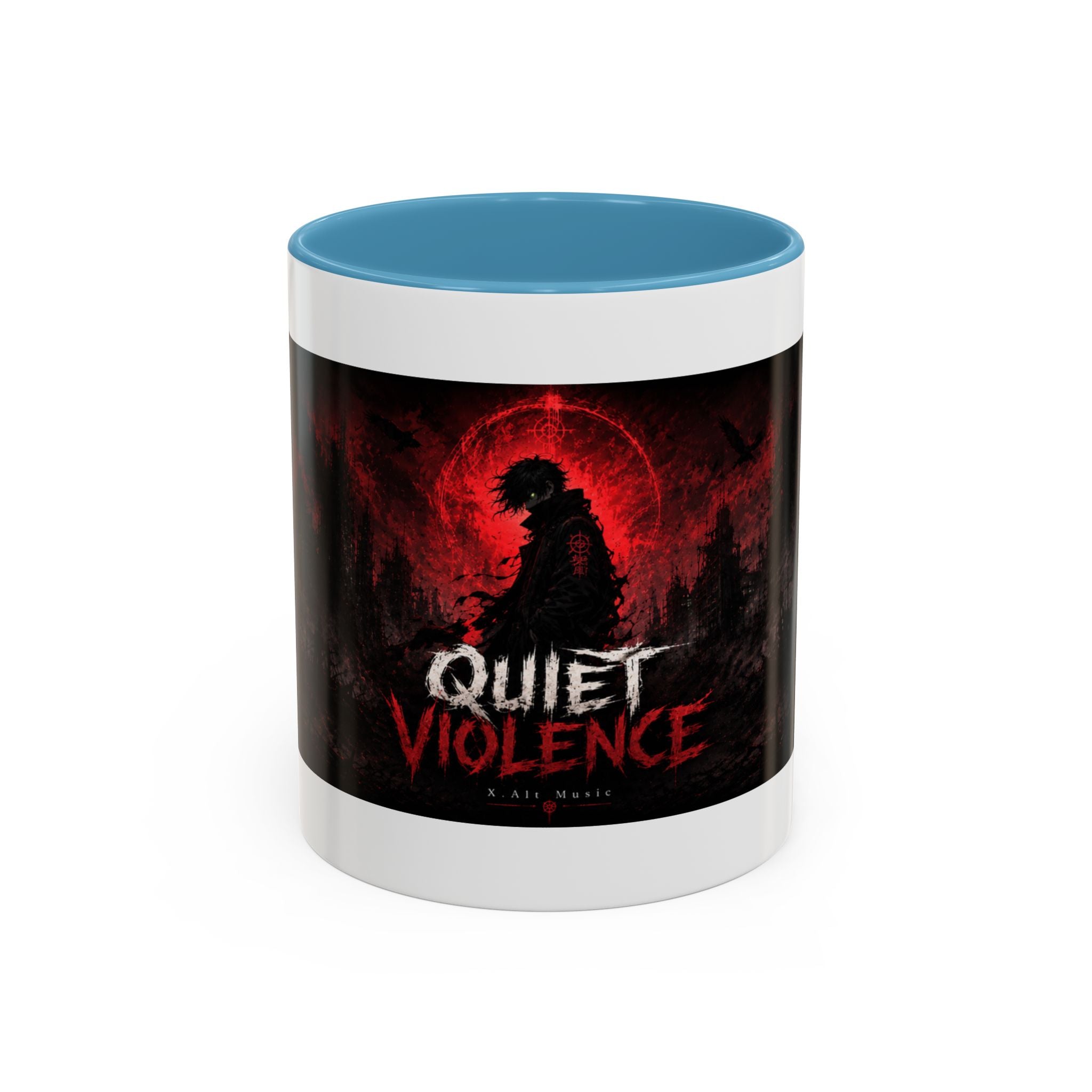 Quiet Violence Gothic Coffee Mug — Dark Horror Artwork Accent Mug (11/15 oz)