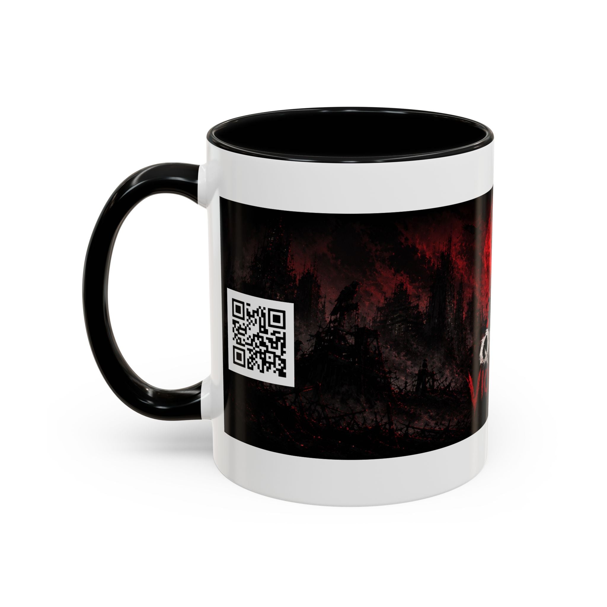Quiet Violence Gothic Coffee Mug — Dark Horror Artwork Accent Mug (11/15 oz)