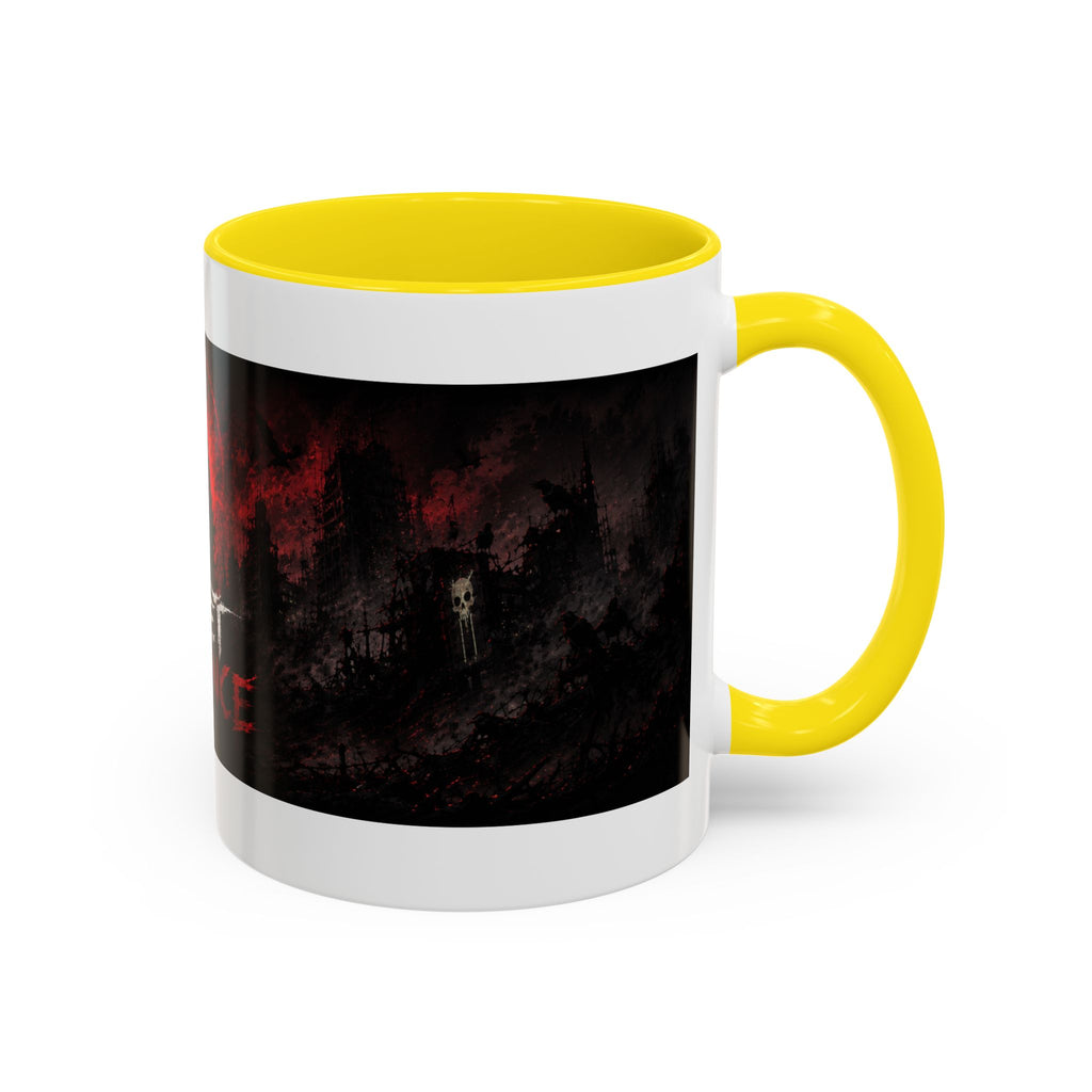 Quiet Violence Gothic Coffee Mug — Dark Horror Artwork Accent Mug (11/15 oz)