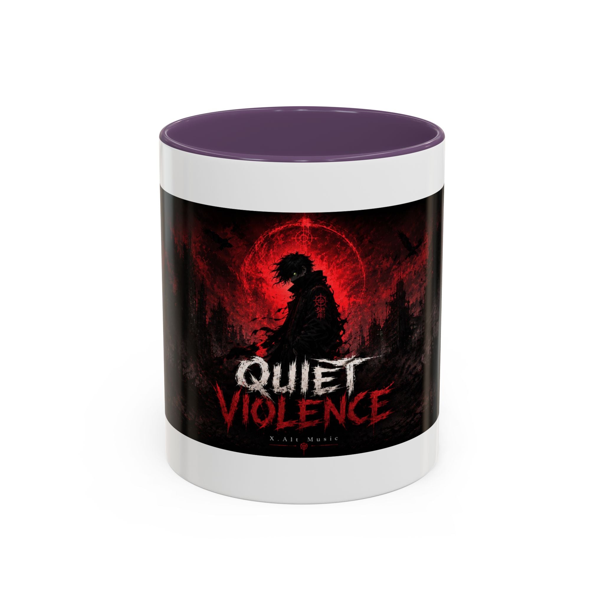 Quiet Violence Gothic Coffee Mug — Dark Horror Artwork Accent Mug (11/15 oz)